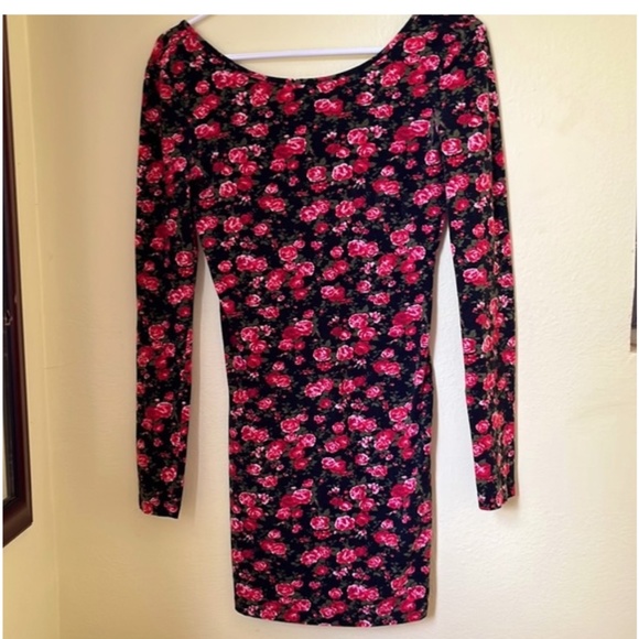 Floral long sleeve mini dress NWOT - Picture 3 of 7